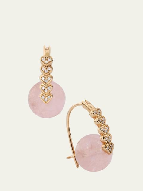 SYDNEY EVAN 14K Gold & Diamond Heart Morganite Earrings
