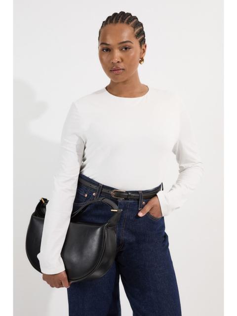 KAREN MILLEN Plus Size Stretch Cotton Crew Neck Long Sleeve Top