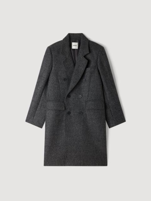 Sandro DOUBLE-BREASTED VIRGIN WOOL COAT