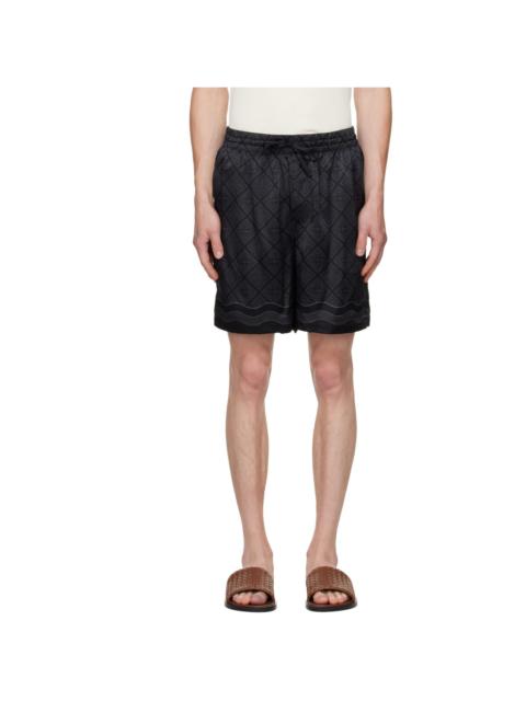 CASABLANCA Black Silk Shorts