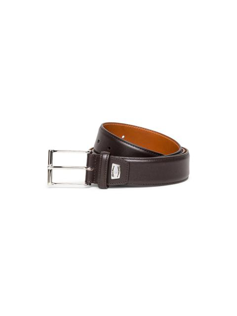 Men's brown leather adjustable belt