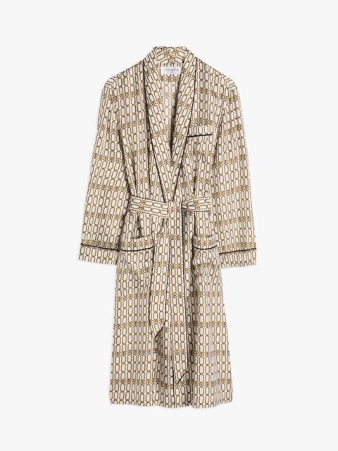 Victoria Beckham Chain Print Robe in Ivory