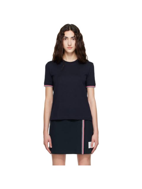 Thom Browne Navy Rib Cuff RWB Tipping Wool Jersey T-shirt