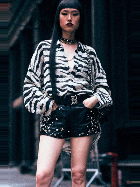 SHREDDED SEAM DROP NECK SHIRT