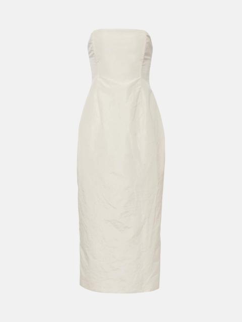 MAGDA BUTRYM Strapless silk taffeta midi dress