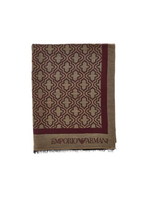 EMPORIO ARMANI geometric-pattern fringed scarf