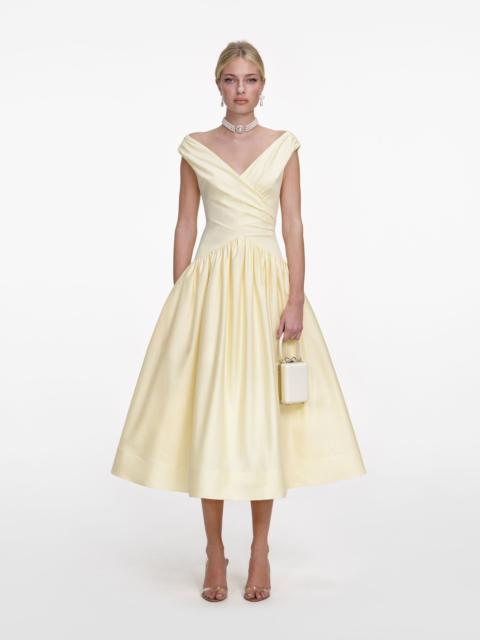 self-portrait Yellow Cotton Midi Dress