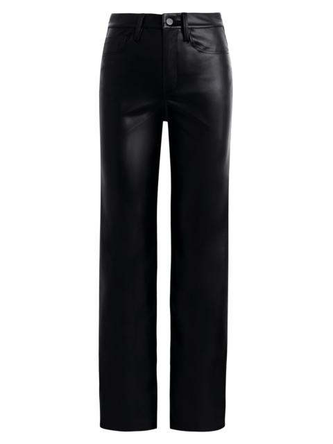 Joe's Jeans Women's Margot Faux Leather High-Rise Straight-Leg Pants - Black