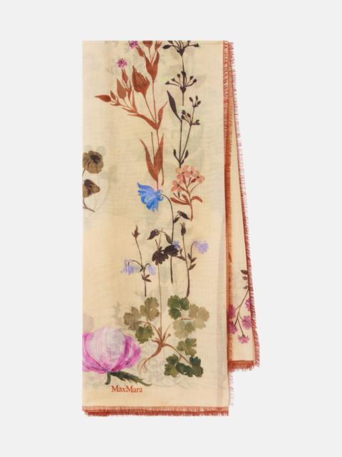Max Mara Printed wool and silk scarf