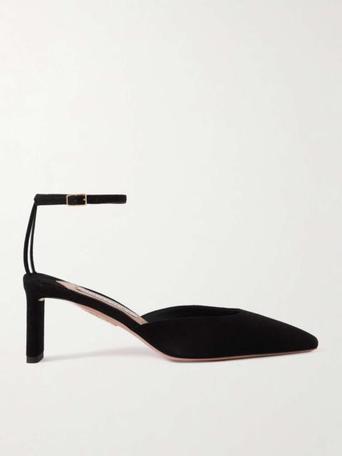 AQUAZZURA Blade 65 PVC-trimmed suede pumps
