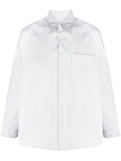 Marni logo-embroidered cotton shirt
