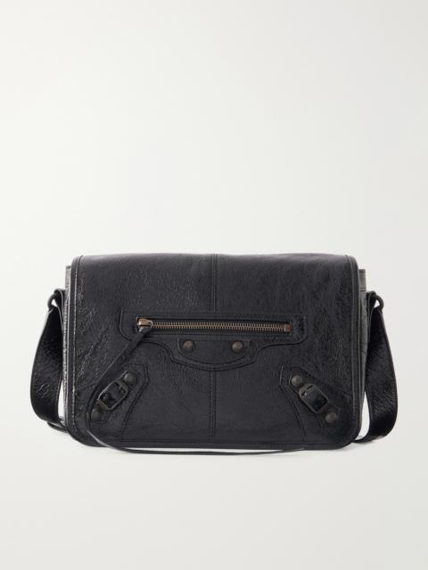 BALENCIAGA Le City Flap Small Arena Textured-Leather Messenger Bag