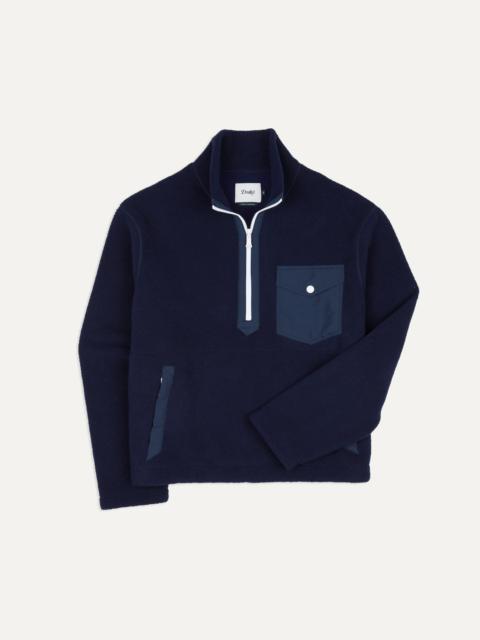 Drake's Navy Half-Zip Fleece Jacket