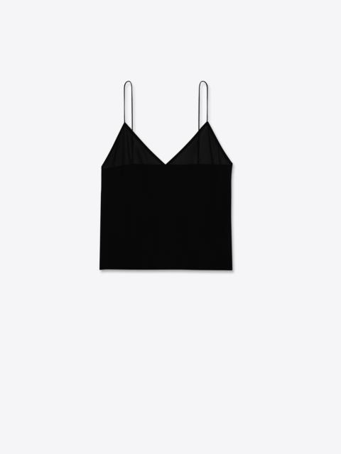 SAINT LAURENT triangle camisole in washed silk georgette
