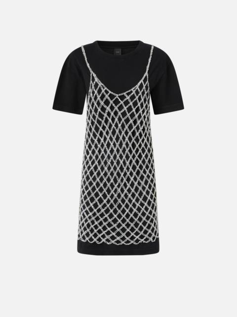 PINKO SHORT T-SHIRT DRESS COMBINED WITH SEQUIN DRESS