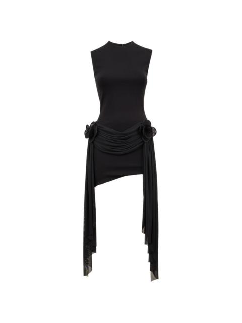 David Koma drape floral-embellishment mini dress