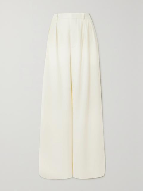 WARDROBE.NYC Pleated Grain De Poudre Wool Wide-leg Pants