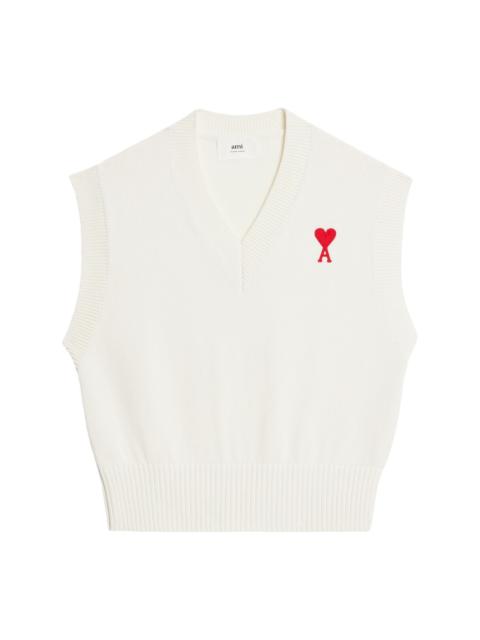 chest embroidered-logo knit vest