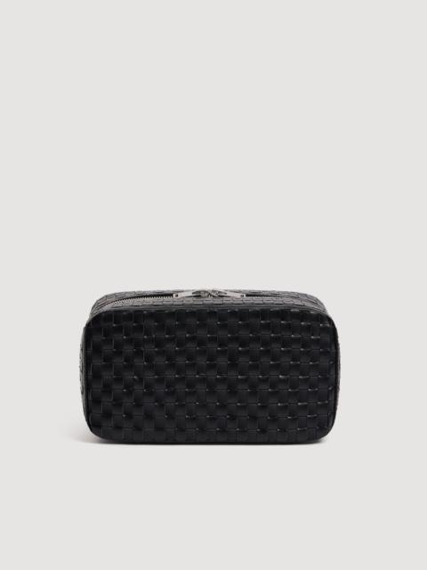 Sandro WOVEN LEATHER TOILETRY BAG