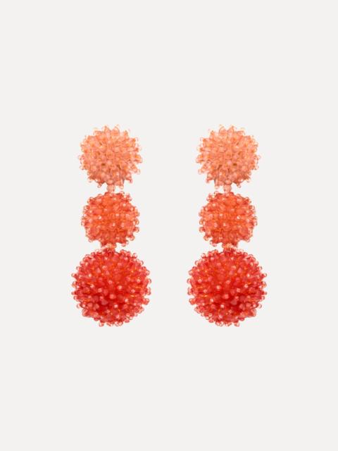 Oscar de la Renta OMBRÉ POMPOM DROP CLIP-ON EARRINGS