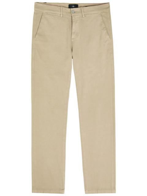 7 For All Mankind 7 For All Mankind Slimmy Tapered-leg Cotton-blend Chino Trousers