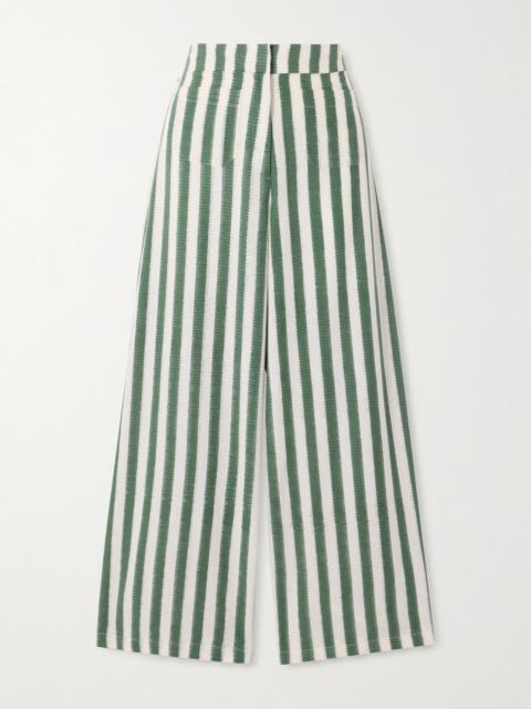 EMPORIO SIRENUSE Adele Ikat Striped Cotton Wide-leg Pants
