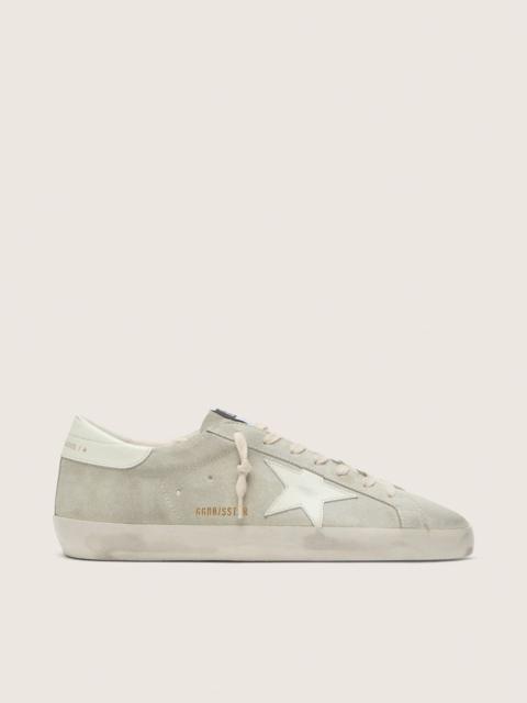 Golden Goose Men’s Super-Star in light gray suede with white leather star