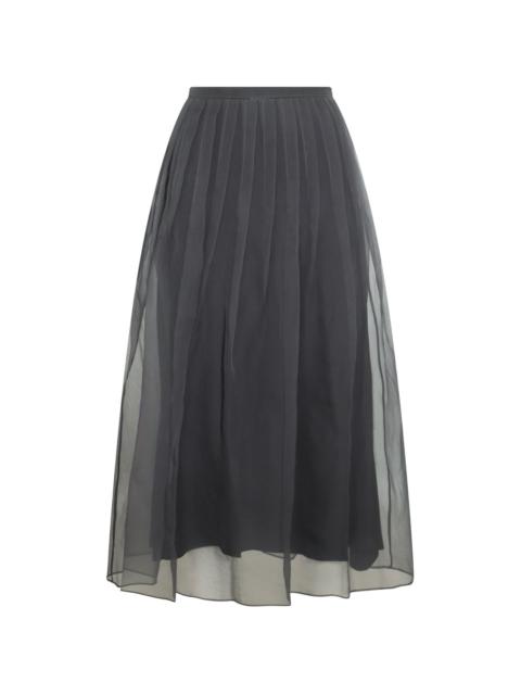 tulle-panel midi skirt