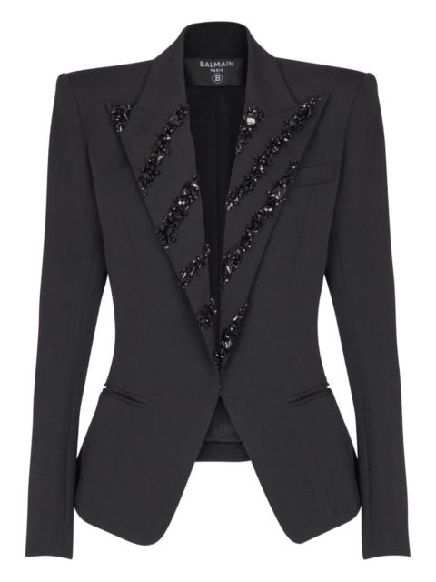 Balmain crystal embellished-lapels blazer