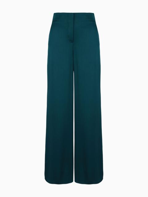 GIORGIO ARMANI Loose-fitting trousers in double silk-satin