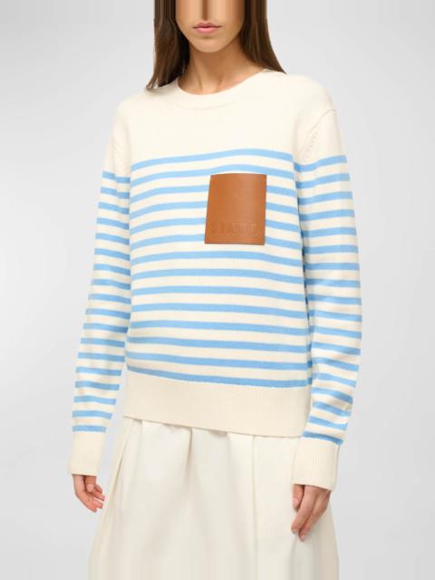 Sunset Breton Stripe Wool Cotton Crew Sweater