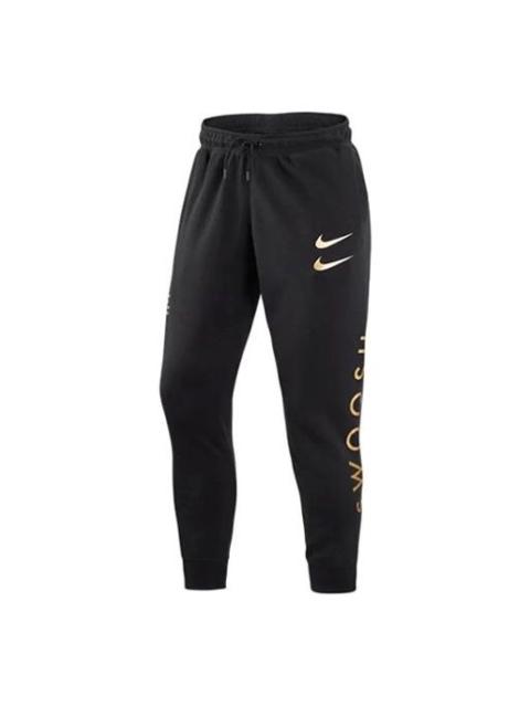 Men's Nike Fleece Knit Printing Casual Sports Pants/Trousers/Joggers Autumn Black DO2804-010