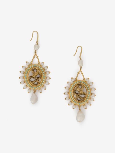 Roberto Cavalli Serpentine Gold Earrings