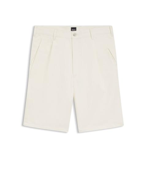 BOSS RELAXED-FIT SHORTS IN COTTON TWILL