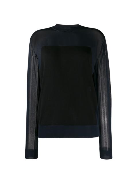 NINA RICCI sheer long sleeve top