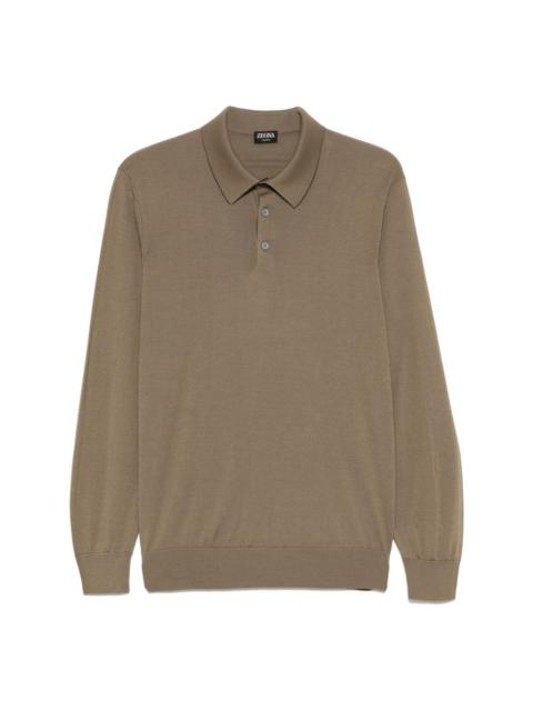 fine-knit polo shirt