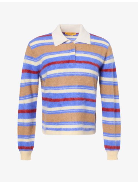 GUEST IN RESIDENCE Grizzly Cropped Cashmere-Knit Rugby Top