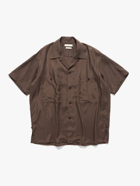 YOKE Cupro Open Collar Shirt Brown