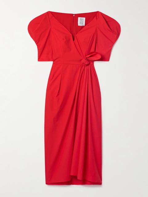 ROSIE ASSOULIN Like A Fairytale Gathered Cotton-poplin Midi Dress