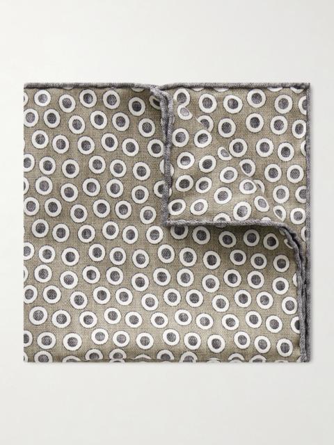 Brunello Cucinelli Polka-Dot Silk Pocket Square