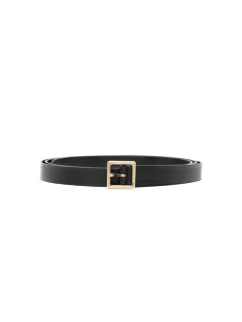 square-buckle leather belt