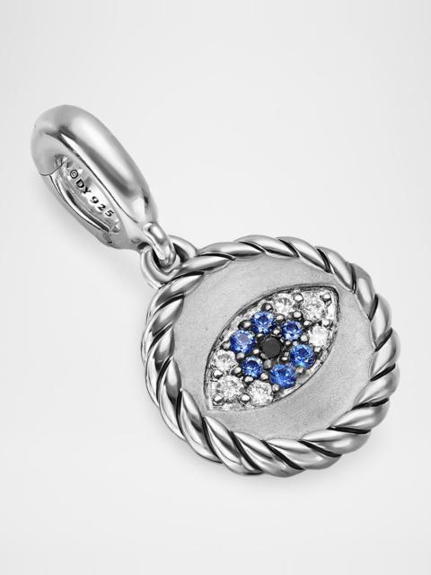 DAVID YURMAN Evil Eye Amulet with Diamonds and Sapphires in Silver, 20mm