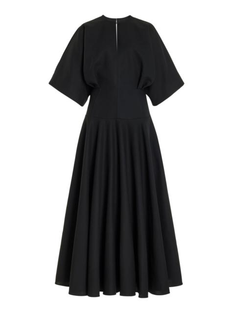 BRANDON MAXWELL The Darcy Kimono-Sleeve Cotton Poplin Maxi Dress black