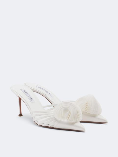 AQUAZZURA Wild Bloom floral-appliqué satin mules