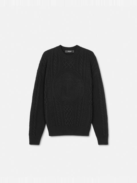 VERSACE Medusa Cable-Knit Sweater