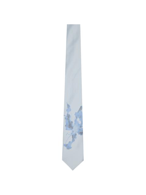 Dries Van Noten Gray & Off-White Floral Tie