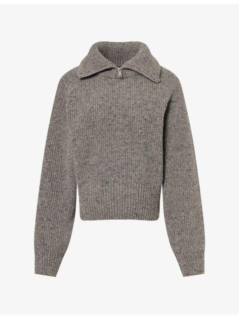 SAMSØE SAMSØE Saamandy Zip Turtleneck Wool-Blend Jumper