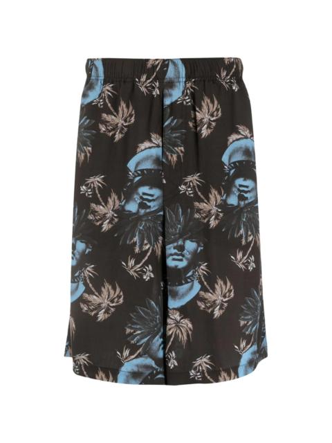 UNDERCOVER rose-print Bermuda shorts