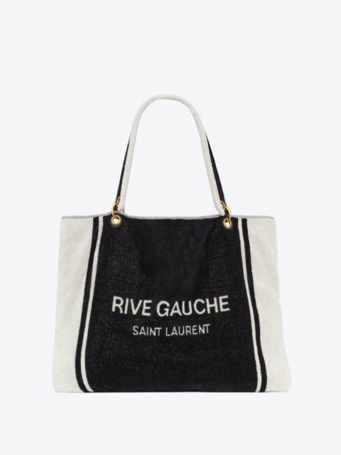 SAINT LAURENT rive gauche towel tote bag in terry cloth