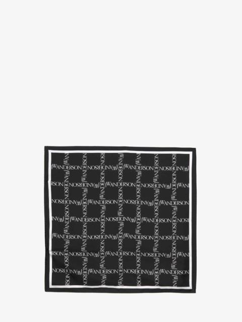 JW Anderson SILK SCARF WITH LOGO GRID MOTIF